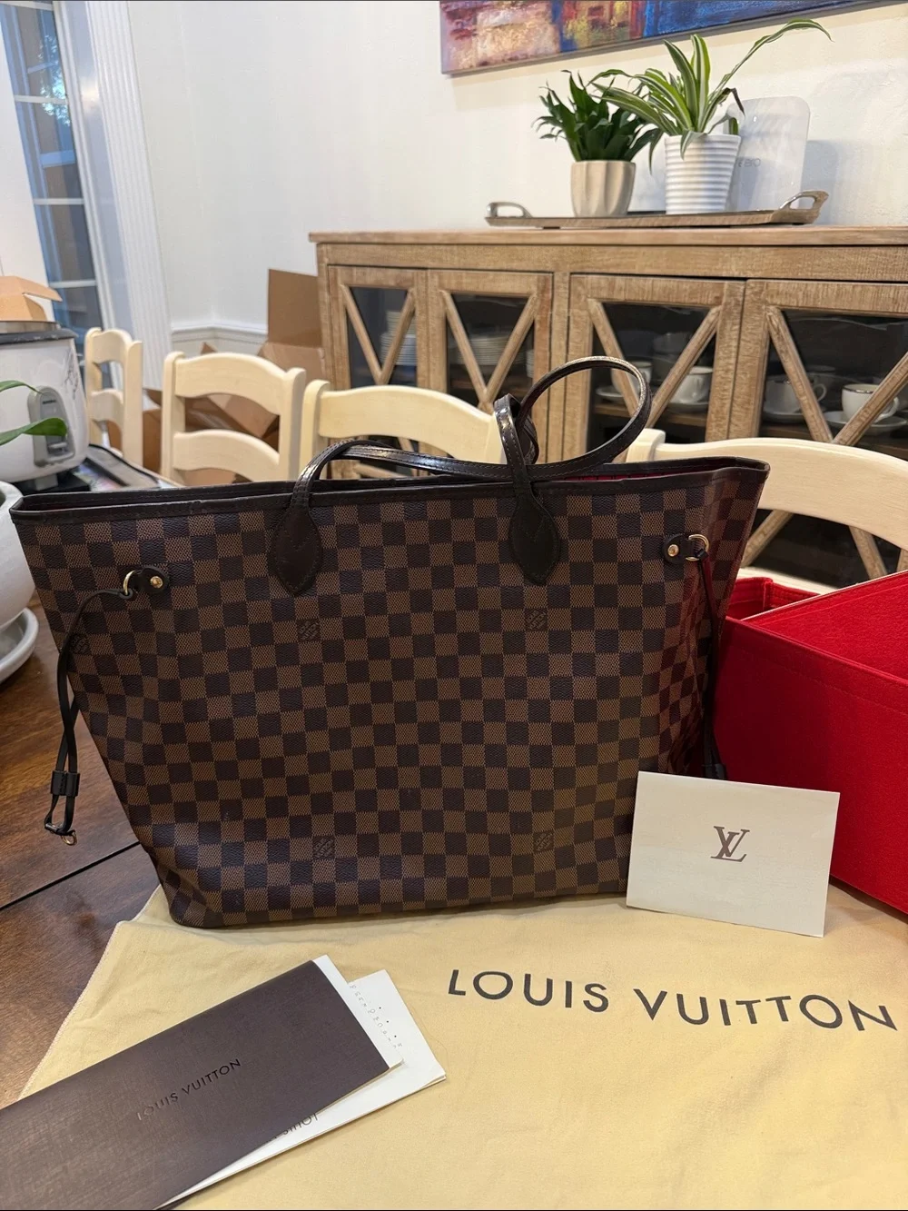 Louis Vuitton Neverfull - Damier Ebene w/ receipt, organization & authentication